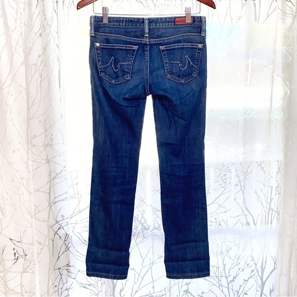 AG Adriano Goldschmied Casablanca low rise waisted crop straight leg blue jeans - Picture 3 of 12